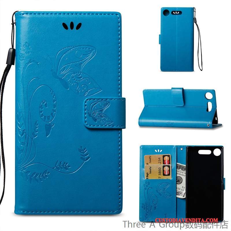 Custodia Sony Xperia Xz1 Folio Anti-caduta Bianco, Cover Sony Xperia Xz1 Pelle Carta