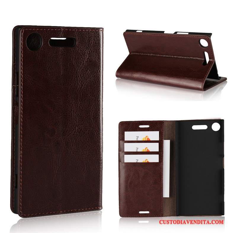 Custodia Sony Xperia Xz1 Folio Anti-caduta Tutto Incluso, Cover Sony Xperia Xz1 Pelle