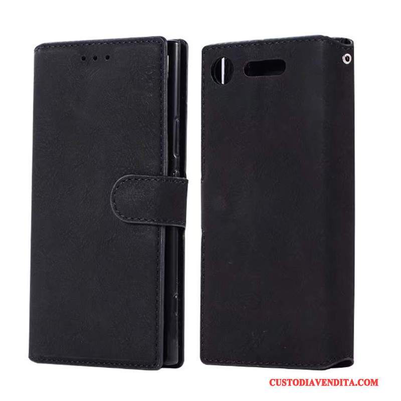 Custodia Sony Xperia Xz1 Folio Morbido Carta, Cover Sony Xperia Xz1 Pelle Telefono