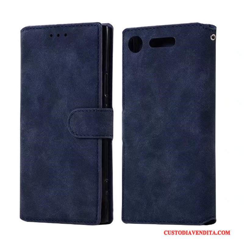 Custodia Sony Xperia Xz1 Folio Morbido Carta, Cover Sony Xperia Xz1 Pelle Telefono