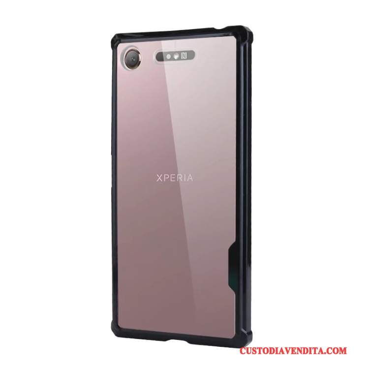 Custodia Sony Xperia Xz1 Silicone Blu Semplici, Cover Sony Xperia Xz1 Trasparente Tutto Incluso