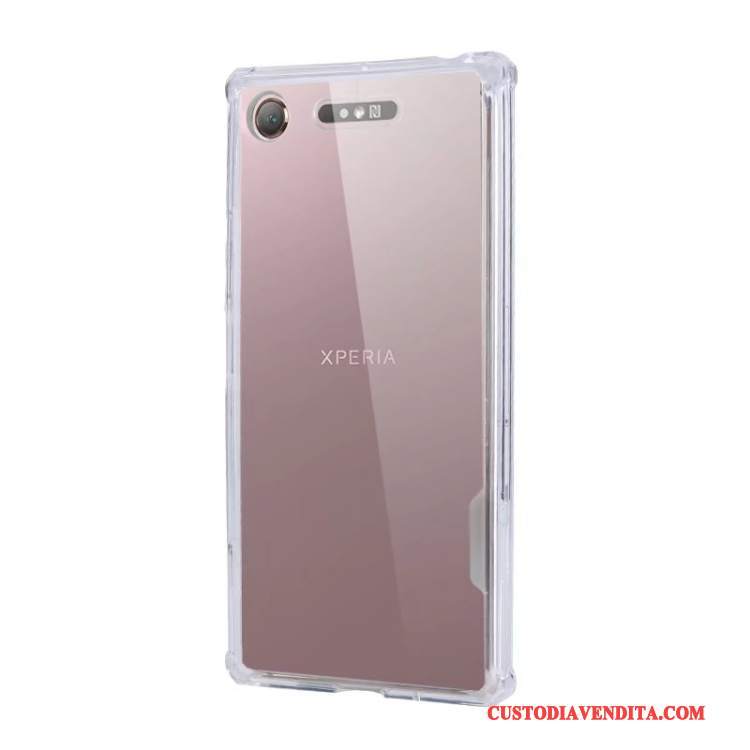 Custodia Sony Xperia Xz1 Silicone Blu Semplici, Cover Sony Xperia Xz1 Trasparente Tutto Incluso