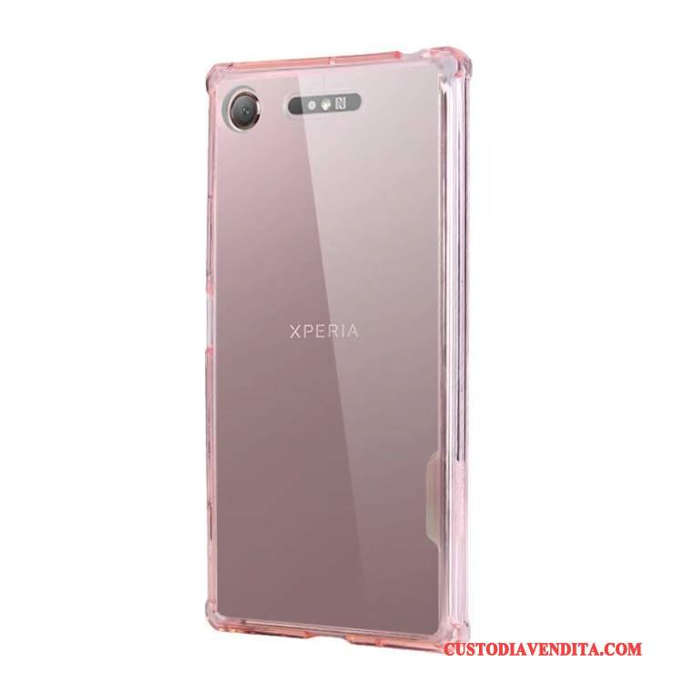 Custodia Sony Xperia Xz1 Silicone Blu Semplici, Cover Sony Xperia Xz1 Trasparente Tutto Incluso