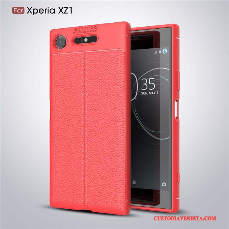 Custodia Sony Xperia Xz1 Silicone Morbido Anti-caduta, Cover Sony Xperia Xz1 Protezione Telefono Rosso