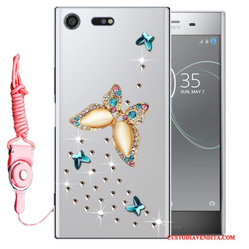 Custodia Sony Xperia Xz1 Strass Anti-caduta Morbido, Cover Sony Xperia Xz1 Protezione Telefono Oro