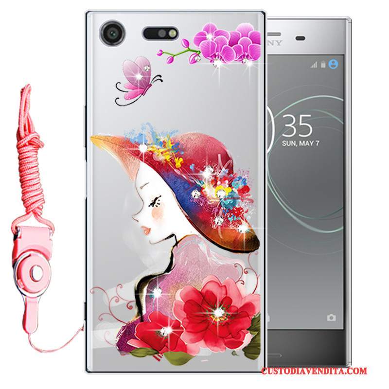 Custodia Sony Xperia Xz1 Strass Anti-caduta Morbido, Cover Sony Xperia Xz1 Protezione Telefono Oro