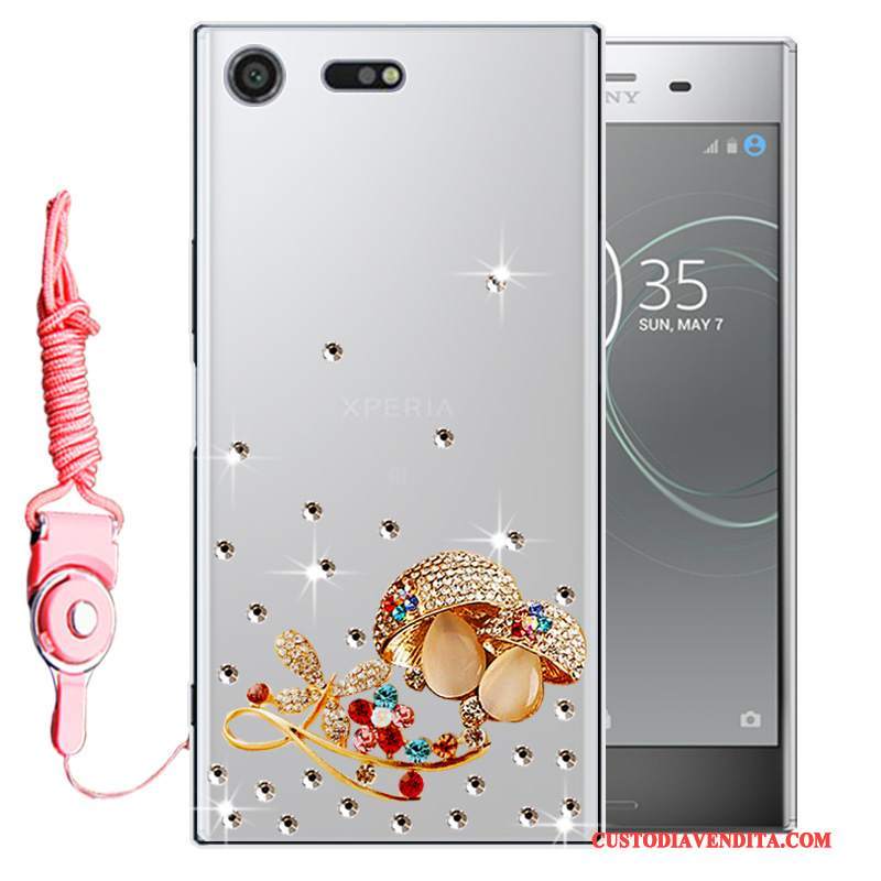 Custodia Sony Xperia Xz1 Strass Anti-caduta Morbido, Cover Sony Xperia Xz1 Protezione Telefono Oro