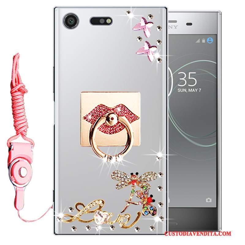 Custodia Sony Xperia Xz1 Strass Anti-caduta Morbido, Cover Sony Xperia Xz1 Protezione Telefono Oro