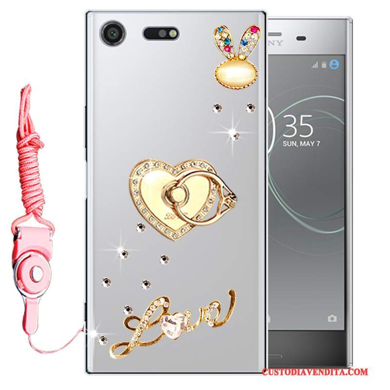 Custodia Sony Xperia Xz1 Strass Anti-caduta Morbido, Cover Sony Xperia Xz1 Protezione Telefono Oro