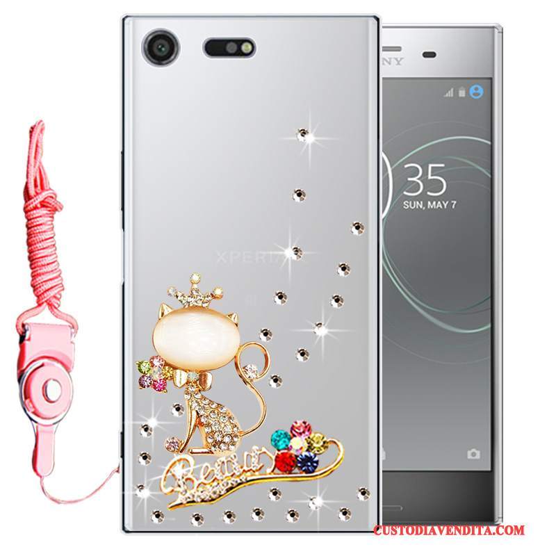 Custodia Sony Xperia Xz1 Strass Anti-caduta Morbido, Cover Sony Xperia Xz1 Protezione Telefono Oro