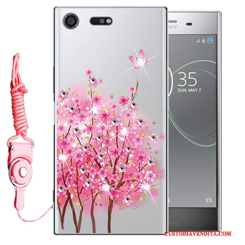 Custodia Sony Xperia Xz1 Strass Anti-caduta Morbido, Cover Sony Xperia Xz1 Protezione Telefono Oro