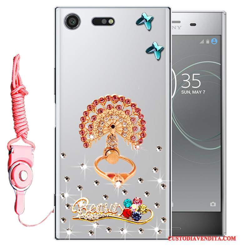 Custodia Sony Xperia Xz1 Strass Anti-caduta Morbido, Cover Sony Xperia Xz1 Protezione Telefono Oro