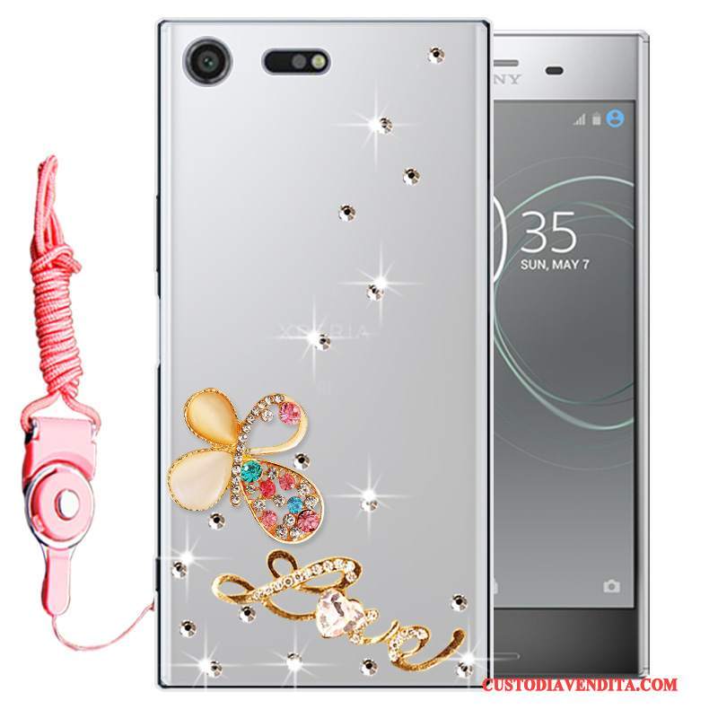 Custodia Sony Xperia Xz1 Strass Anti-caduta Morbido, Cover Sony Xperia Xz1 Protezione Telefono Oro