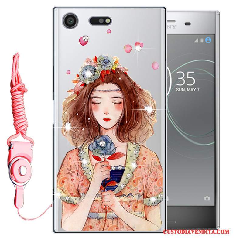 Custodia Sony Xperia Xz1 Strass Anti-caduta Morbido, Cover Sony Xperia Xz1 Protezione Telefono Oro