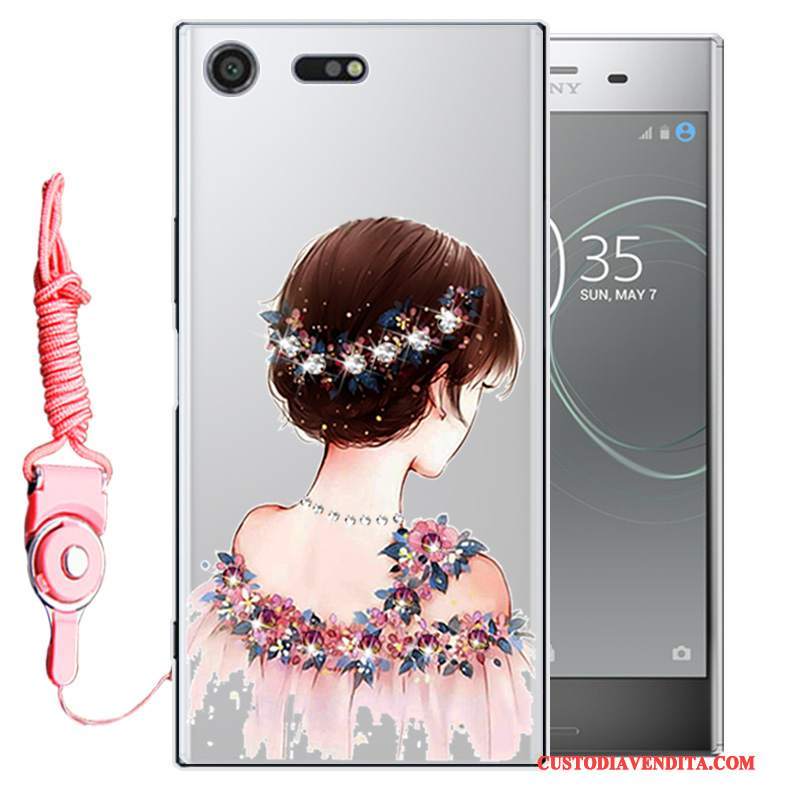 Custodia Sony Xperia Xz1 Strass Anti-caduta Morbido, Cover Sony Xperia Xz1 Protezione Telefono Oro