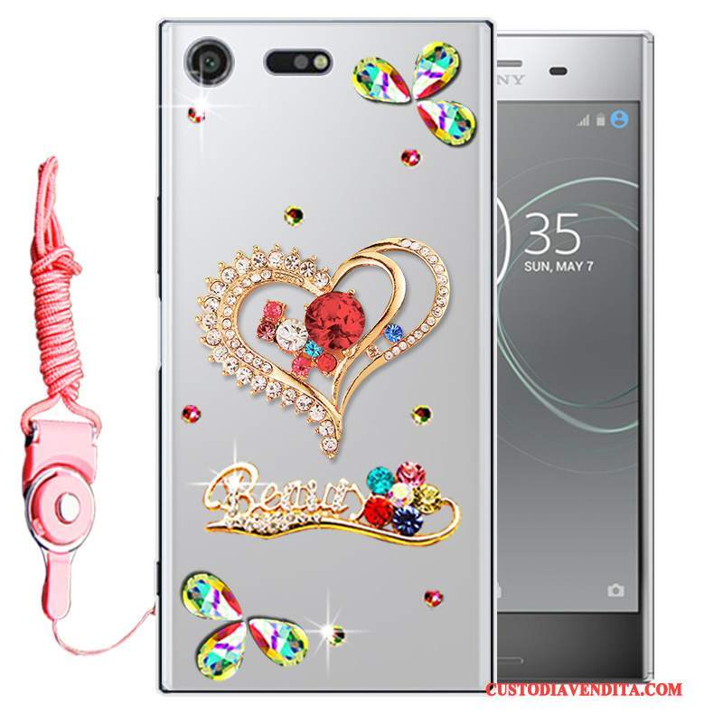 Custodia Sony Xperia Xz1 Strass Anti-caduta Morbido, Cover Sony Xperia Xz1 Protezione Telefono Oro