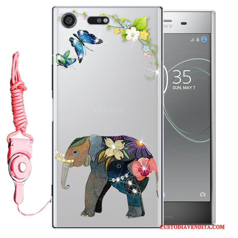 Custodia Sony Xperia Xz1 Strass Anti-caduta Morbido, Cover Sony Xperia Xz1 Protezione Telefono Oro