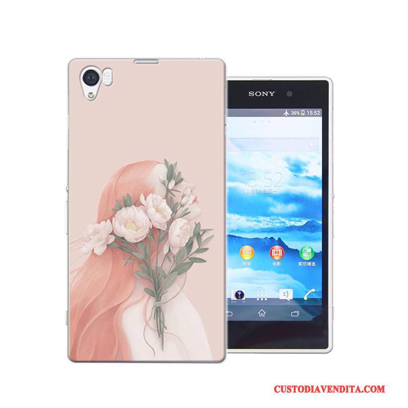 Custodia Sony Xperia Z1 Colore Anti-caduta Difficile, Cover Sony Xperia Z1 Protezione Rosatelefono