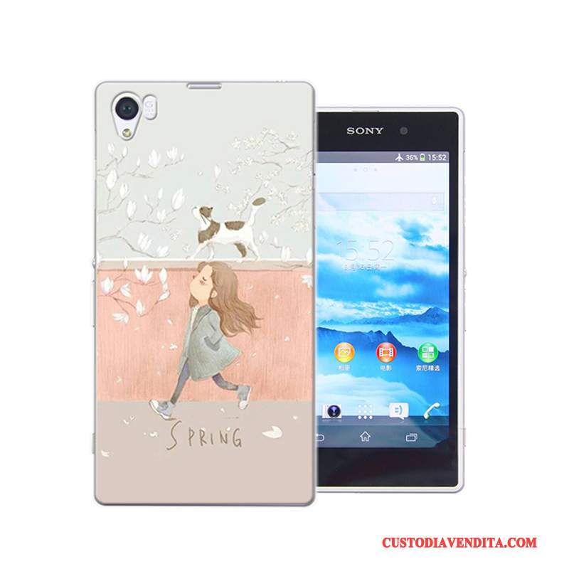 Custodia Sony Xperia Z1 Colore Anti-caduta Difficile, Cover Sony Xperia Z1 Protezione Rosatelefono