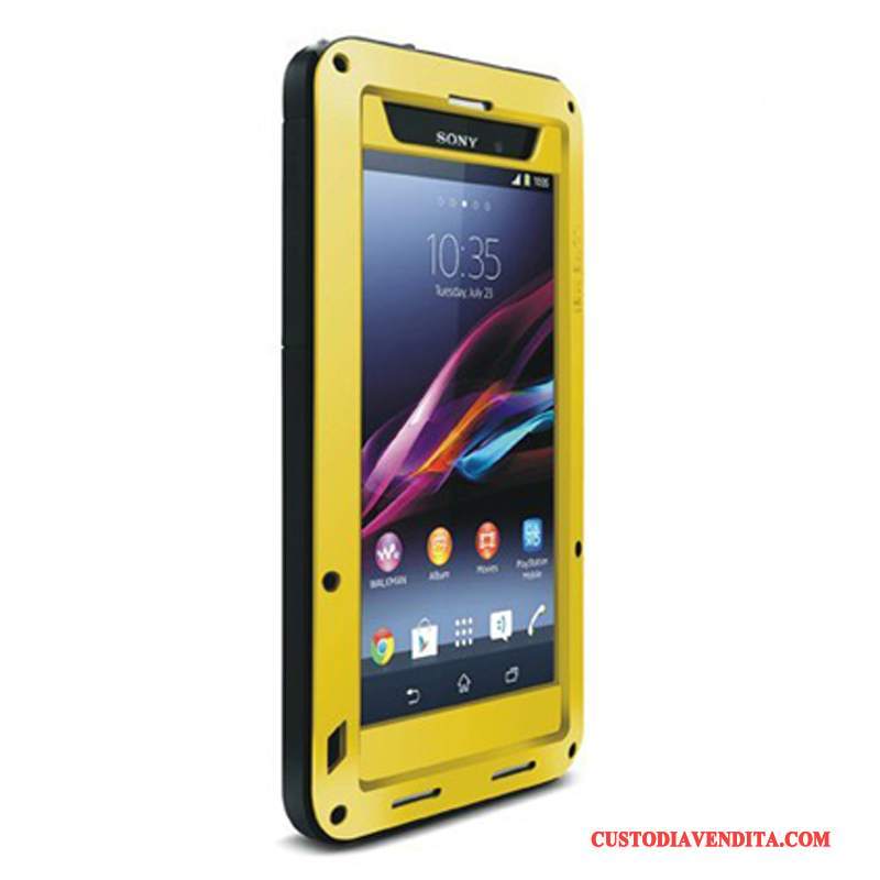 Custodia Sony Xperia Z1 Protezione Argento Tutto Incluso, Cover Sony Xperia Z1 Morbido Anti-caduta