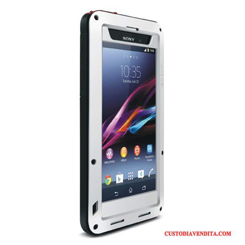 Custodia Sony Xperia Z1 Protezione Argento Tutto Incluso, Cover Sony Xperia Z1 Morbido Anti-caduta