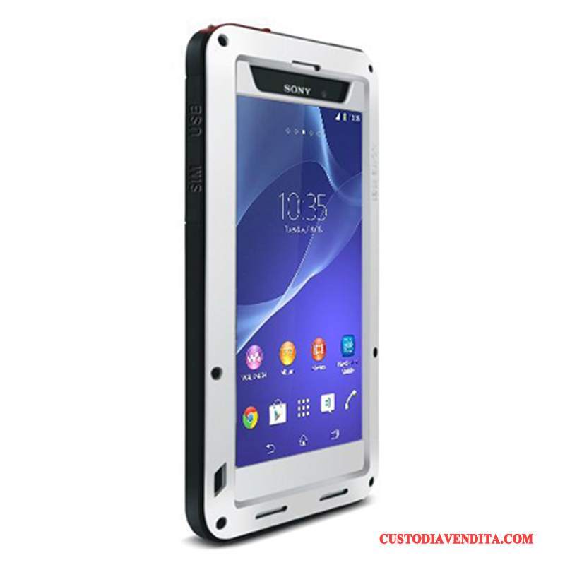 Custodia Sony Xperia Z2 Protezione Giallo Metallo, Cover Sony Xperia Z2 Anti-cadutatelefono