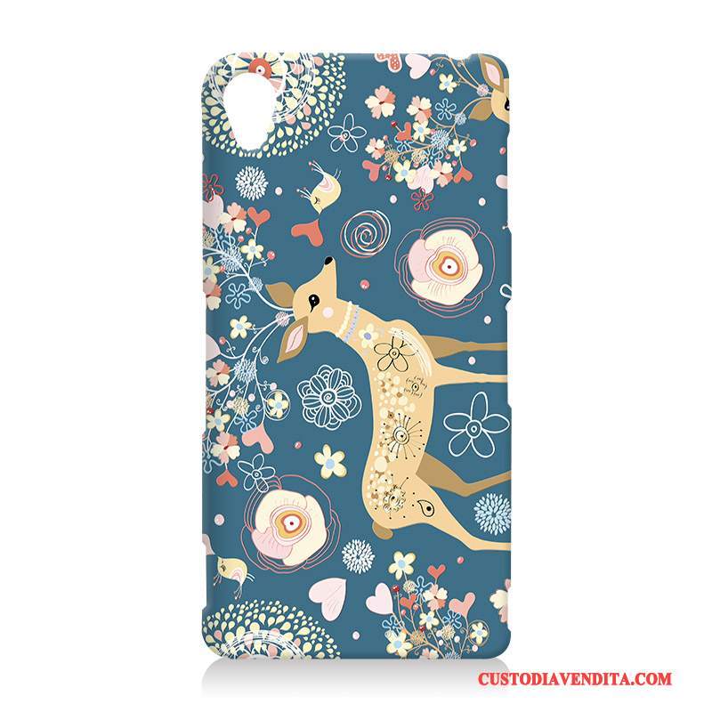 Custodia Sony Xperia Z3 Cartone Animato Anti-caduta Blu, Cover Sony Xperia Z3 Goffratura Nuovo Difficile