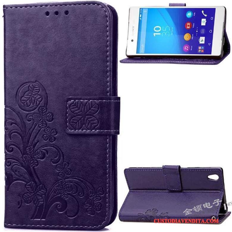 Custodia Sony Xperia Z3+ Folio Rosso Morbido, Cover Sony Xperia Z3+ Protezione Telefono