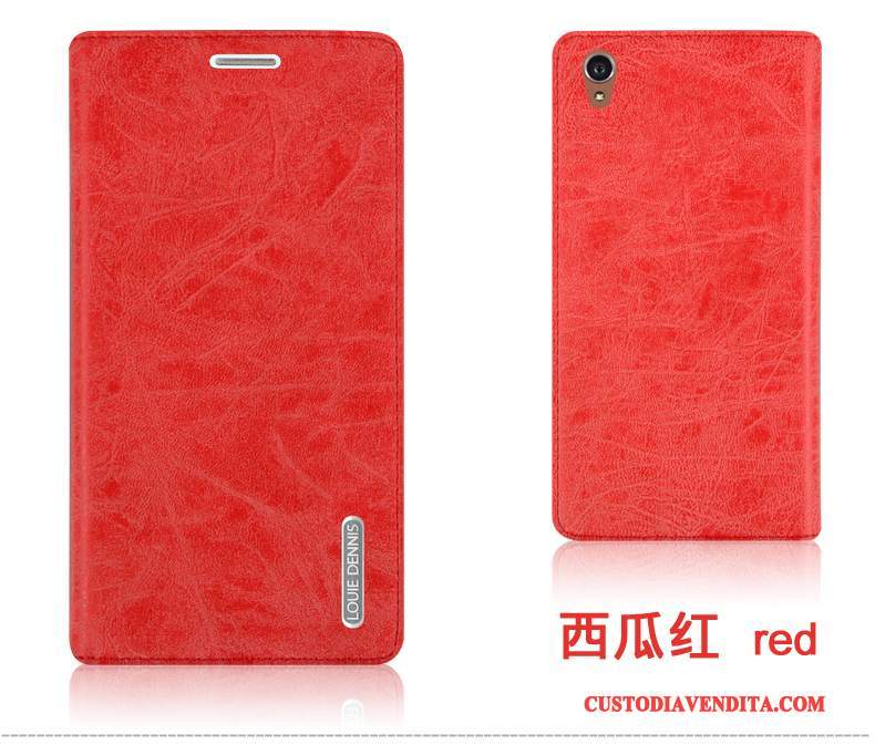 Custodia Sony Xperia Z3+ Pelle Durevole Blu, Cover Sony Xperia Z3+ Folio Rosso Coperchio Posteriore