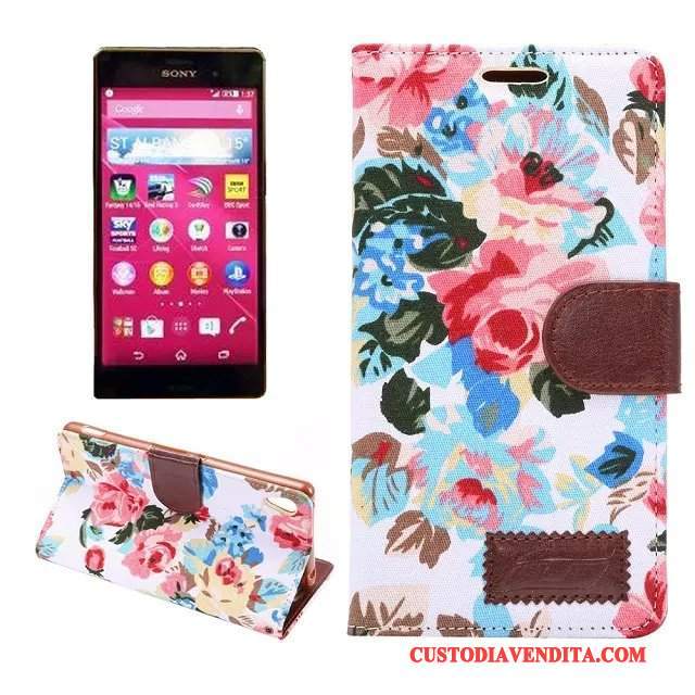 Custodia Sony Xperia Z3+ Pelle Rosatelefono, Cover Sony Xperia Z3+ Protezione