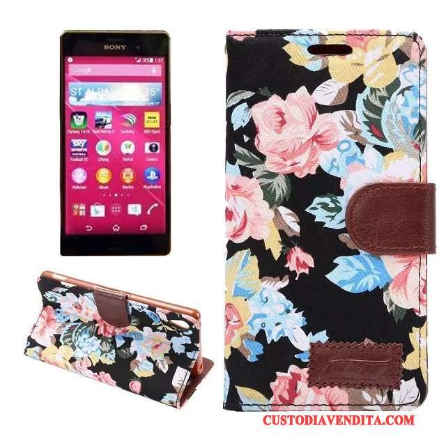 Custodia Sony Xperia Z3+ Pelle Rosatelefono, Cover Sony Xperia Z3+ Protezione