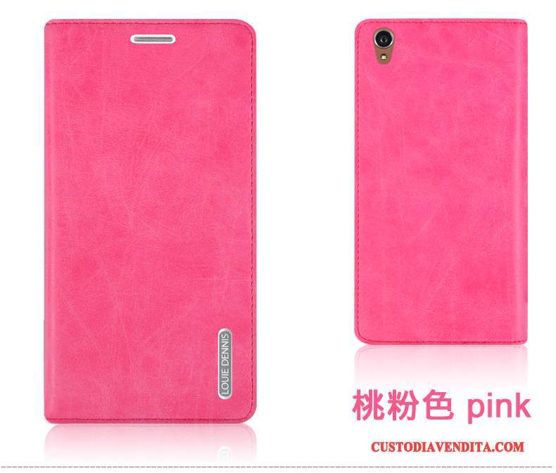 Custodia Sony Xperia Z3 Protezione Blutelefono, Cover Sony Xperia Z3 Pelle Rosa Colore Profondo