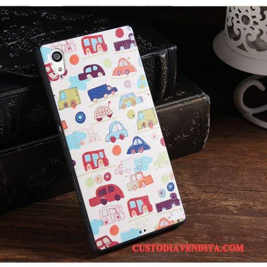 Custodia Sony Xperia Z5 Cartone Animato Porpora Tutto Incluso, Cover Sony Xperia Z5 Silicone Tendenza Anti-caduta