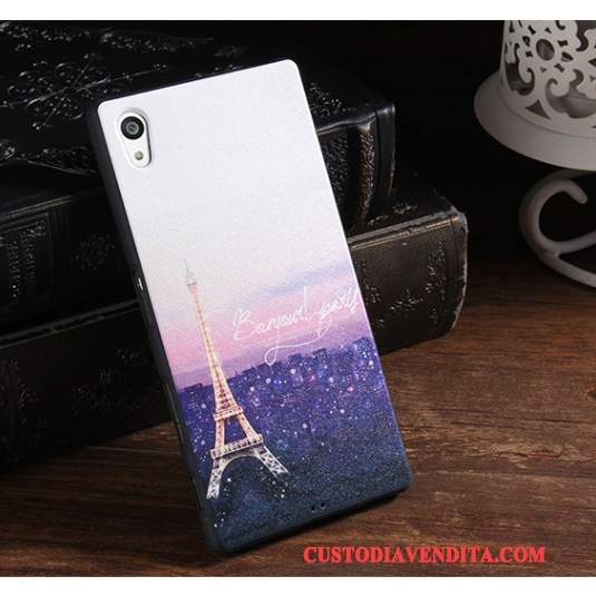 Custodia Sony Xperia Z5 Cartone Animato Porpora Tutto Incluso, Cover Sony Xperia Z5 Silicone Tendenza Anti-caduta