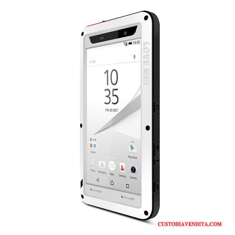 Custodia Sony Xperia Z5 Compact Protezione Telefono Tre Difese, Cover Sony Xperia Z5 Compact Macchiati Metallo