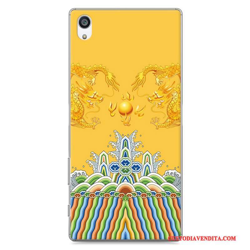 Custodia Sony Xperia Z5 Creativo Amantitelefono, Cover Sony Xperia Z5 Protezione Tendenza Giallo