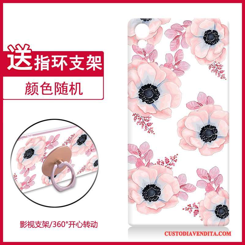 Custodia Sony Xperia Z5 Goffratura Difficile Morbido, Cover Sony Xperia Z5 Silicone Rosa Anti-caduta