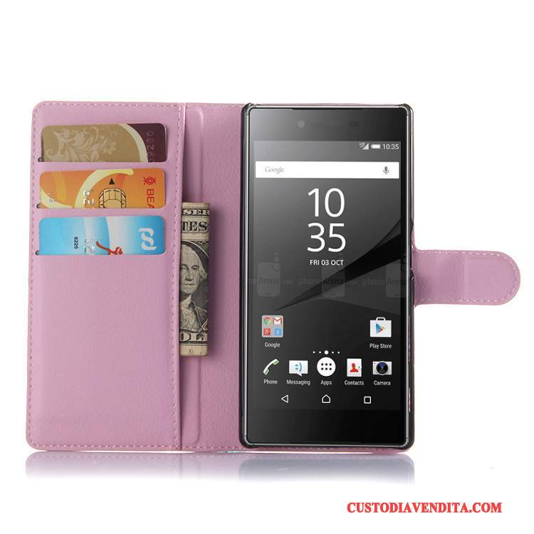 Custodia Sony Xperia Z5 Portafoglio Rosatelefono, Cover Sony Xperia Z5 Pelle