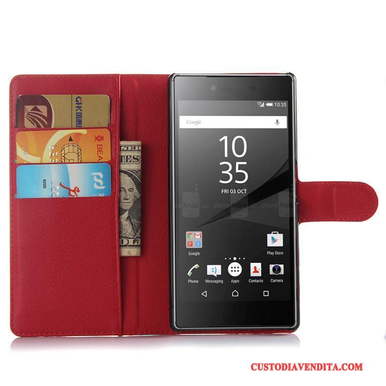 Custodia Sony Xperia Z5 Portafoglio Rosatelefono, Cover Sony Xperia Z5 Pelle