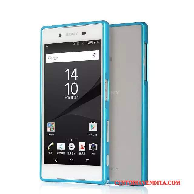 Custodia Sony Xperia Z5 Protezione Blu Telaio, Cover Sony Xperia Z5 Telefono Metallo