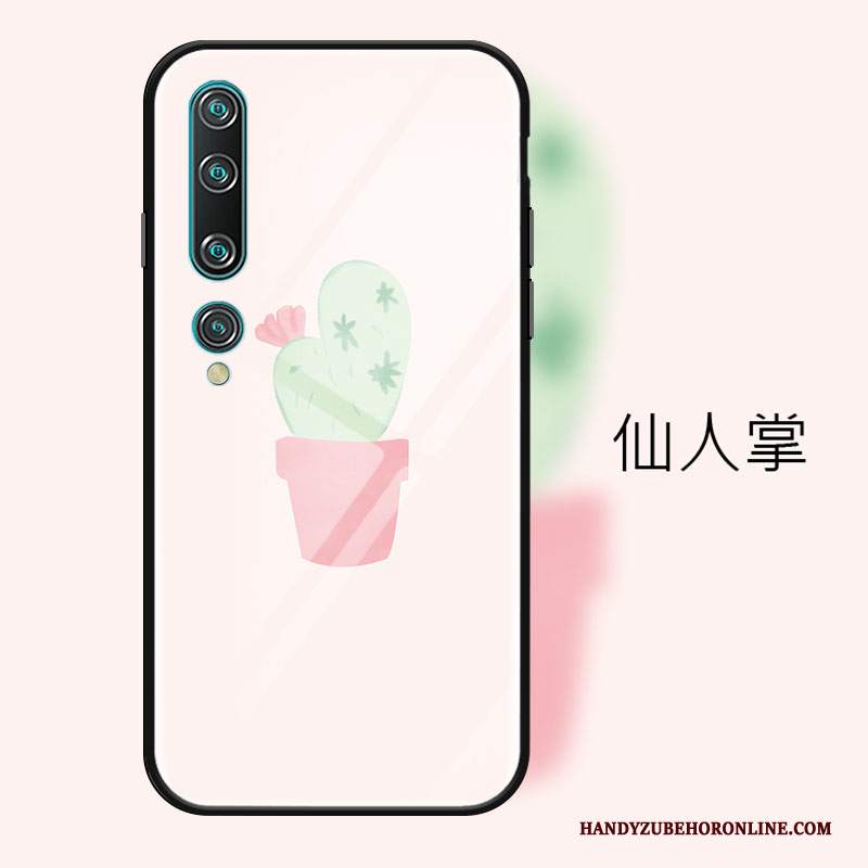 Custodia Xiaomi Mi 10 Cartone Animato Fragola Chiaro, Cover Xiaomi Mi 10 Protezione Piccola Specchio