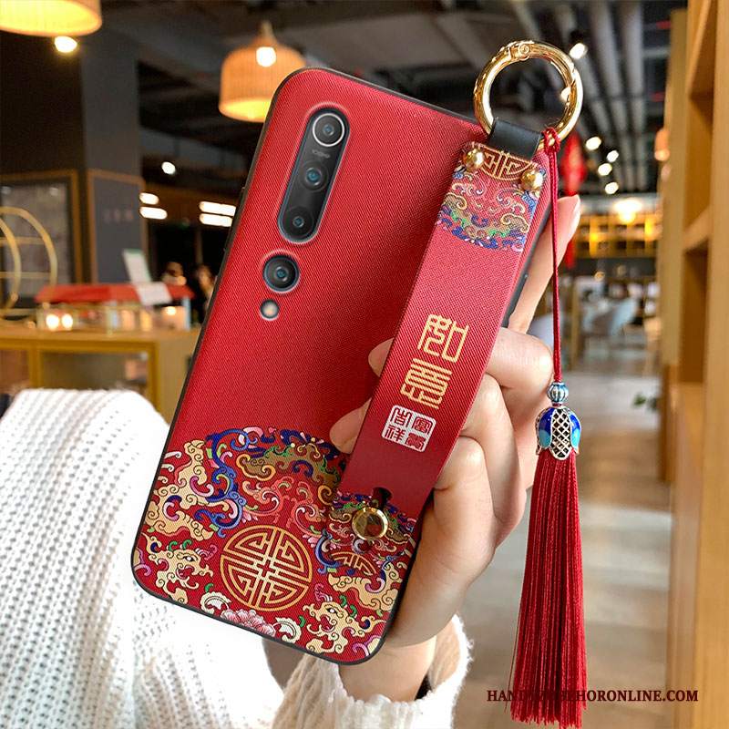 Custodia Xiaomi Mi 10 Creativo Telefono Rosso, Cover Xiaomi Mi 10 Piccola Vento