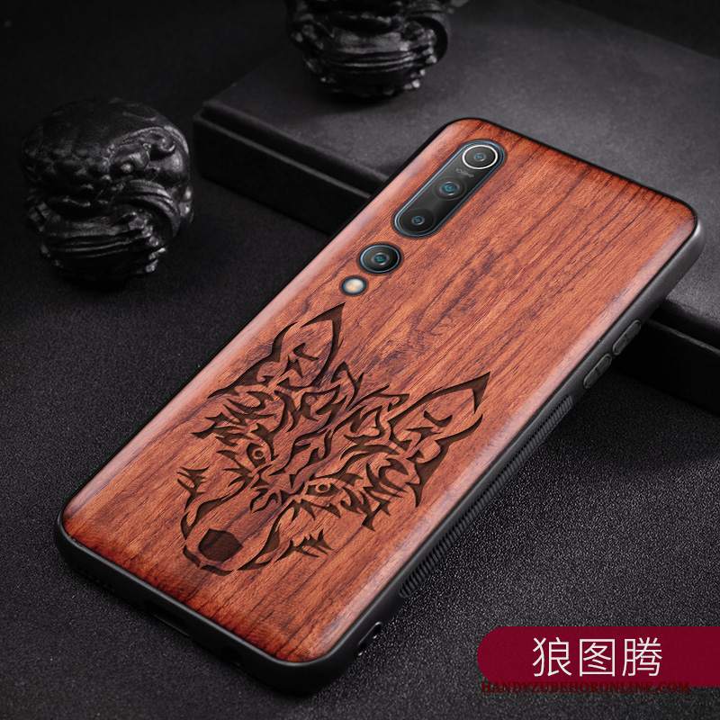 Custodia Xiaomi Mi 10 Legno Massello Modello Tutto Incluso, Cover Xiaomi Mi 10 Protezione Originale Stile Cinese