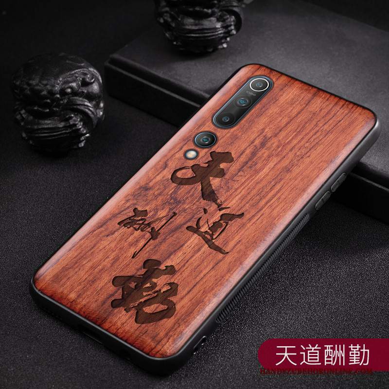 Custodia Xiaomi Mi 10 Legno Massello Modello Tutto Incluso, Cover Xiaomi Mi 10 Protezione Originale Stile Cinese