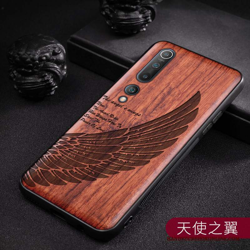 Custodia Xiaomi Mi 10 Legno Massello Modello Tutto Incluso, Cover Xiaomi Mi 10 Protezione Originale Stile Cinese