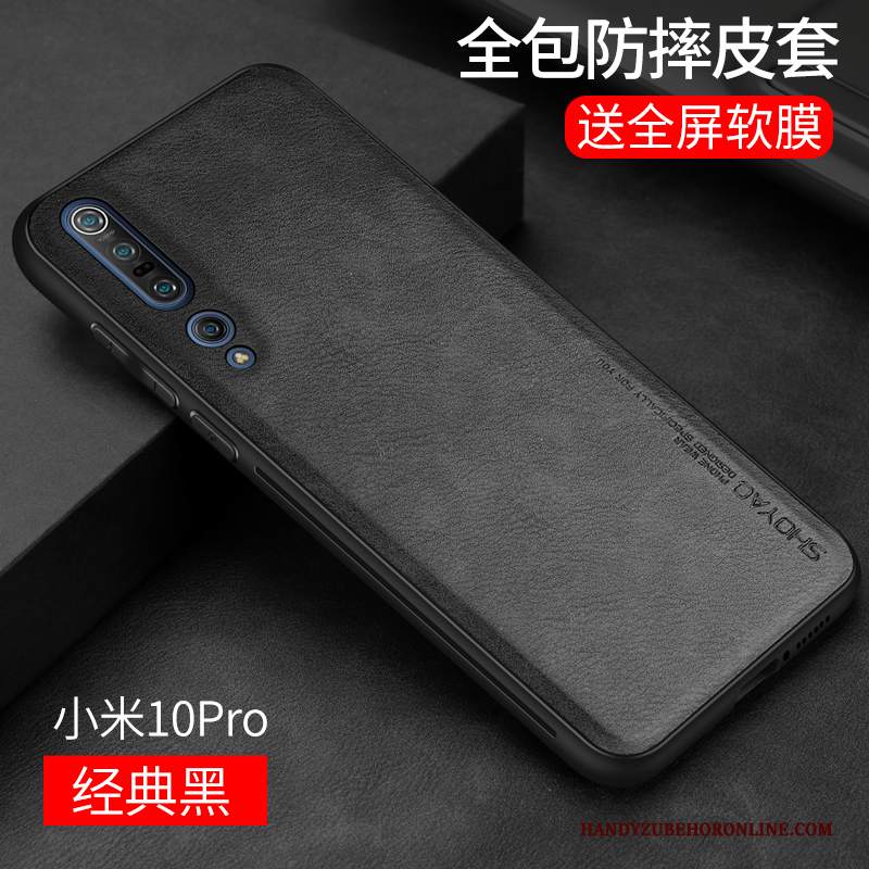 Custodia Xiaomi Mi 10 Pro Pelle Affari Semplici, Cover Xiaomi Mi 10 Pro Protezione Morbido Marchio Di Tendenza