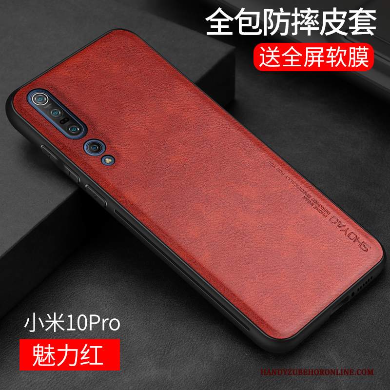 Custodia Xiaomi Mi 10 Pro Pelle Affari Semplici, Cover Xiaomi Mi 10 Pro Protezione Morbido Marchio Di Tendenza