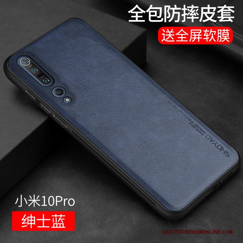 Custodia Xiaomi Mi 10 Pro Pelle Affari Semplici, Cover Xiaomi Mi 10 Pro Protezione Morbido Marchio Di Tendenza