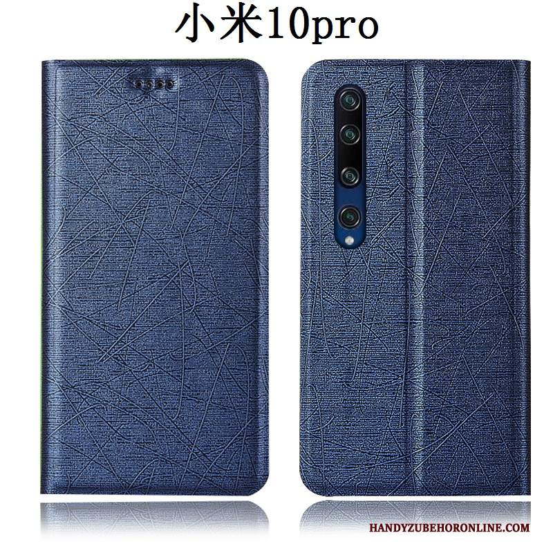 Custodia Xiaomi Mi 10 Pro Pelle Telefono Piccola, Cover Xiaomi Mi 10 Pro Folio Tutto Incluso Blu