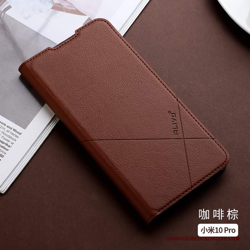 Custodia Xiaomi Mi 10 Pro Protezione Anti-caduta Piccola, Cover Xiaomi Mi 10 Pro Folio Tutto Incluso Rosso